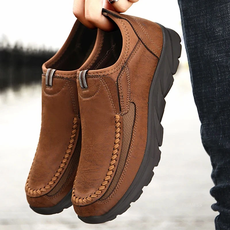 Męskie obuwie przewiewne buty wsuwane trampki 2021 nowe modne wygodne płaskie ręcznie Retro luźne mokasyny buty męskie buty
