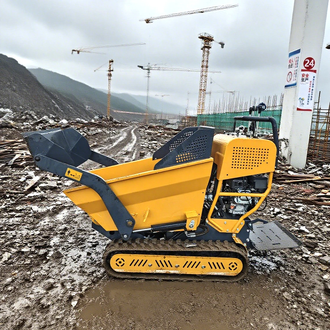 

Hot Sale Crawler Mini Dumper Diesel Engine Mini Track Dumper 500kg Factory Price Hydraulic Mini Dumper For Sale