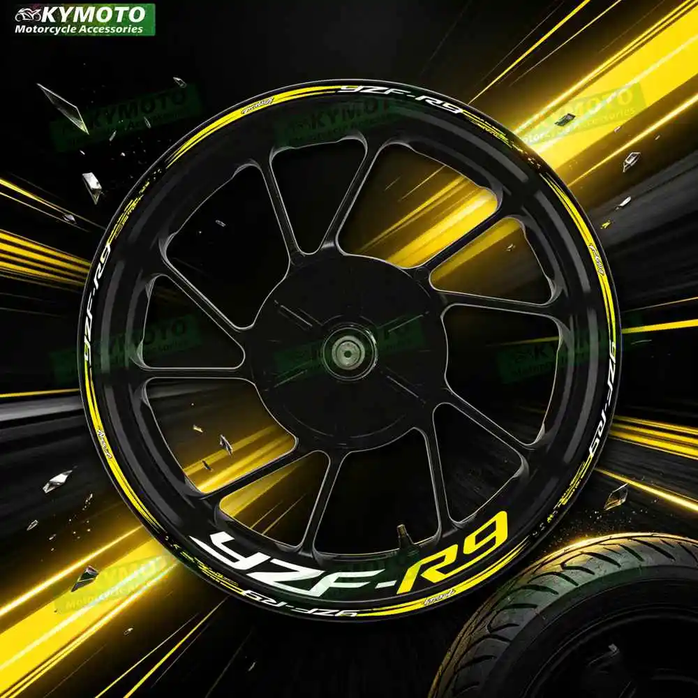 Motorcycle Reflective 17 Inch Wheel Stickers Rim Stripe Tape Hub Decal Decorate For YZF R9 YZF-R9