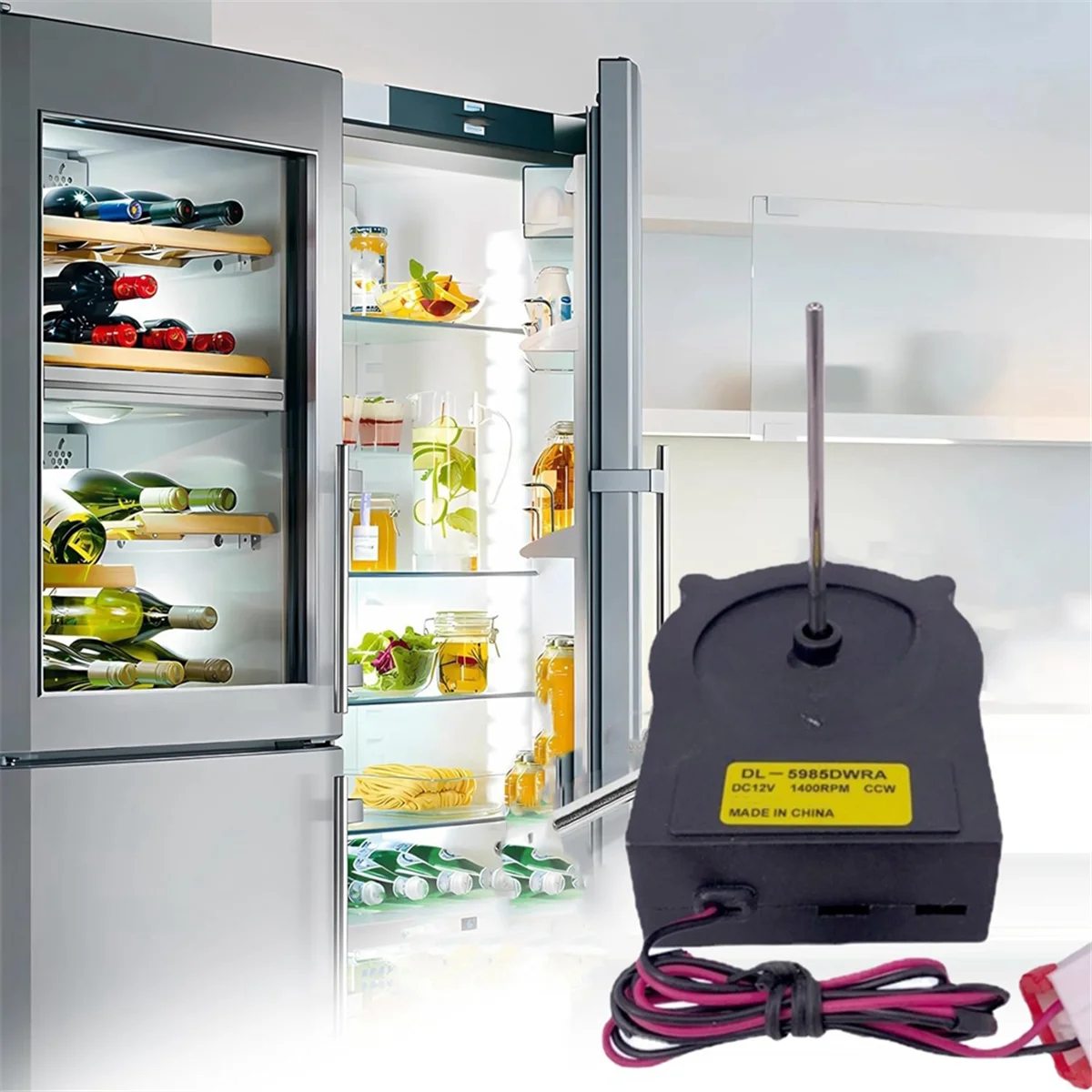 محرك مروحة التبريد للثلاجة DL-5985DWRA DV12V 1400RPM أجزاء الثلاجة المبرد الفريزر
