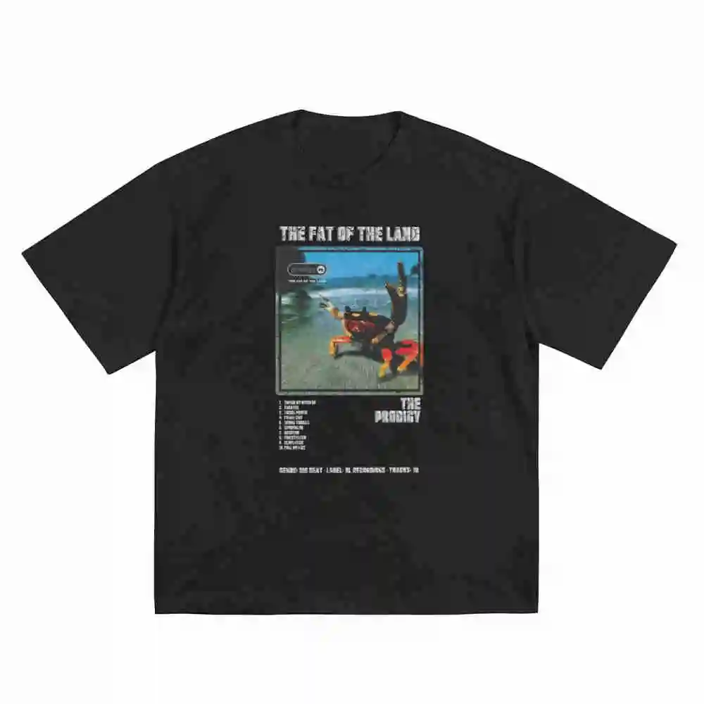 Prodigy Fat Of Land Tracklist 90S Short Sleeve Tee 100% Cotton T-Shirt