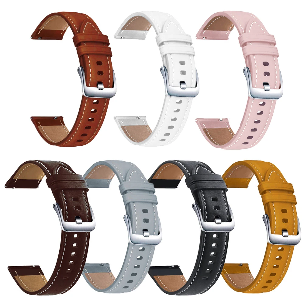 Bracelet de rechange en cuir pour montre connectée Huami Amazfit GTS3/GTS 2e 4 2, 20mm, 42mm, GTR