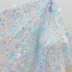 New sky blue wedding dress fabric cross-border quality children's dress stage dress cheongsam sequin fabric