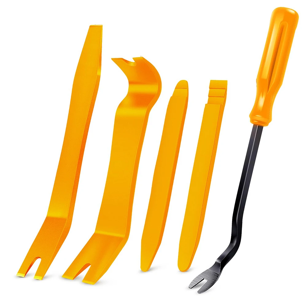 

5pcs Auto Door Clip Panel Trim Removal Tool Kits Audio Video Dashboard Dismantle Kits Installer Pry Tool