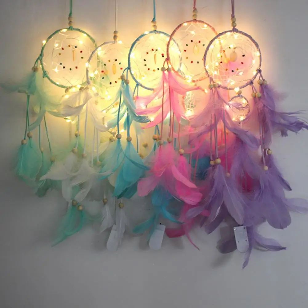 Dream Catcher ที่ยอดเยี่ยมแขวนสวย Decor Handmade ตาข่ายดักฝันร้ายสำหรับรถยนต์บ้าน Horn