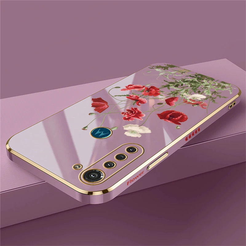 G8 Power Flower Case For Moto G53 G22 G30 G50 G52 G60 G9 Play Plus G60 G40 Fusion E7 Edge20 Silicone Shockproof Cover Coque