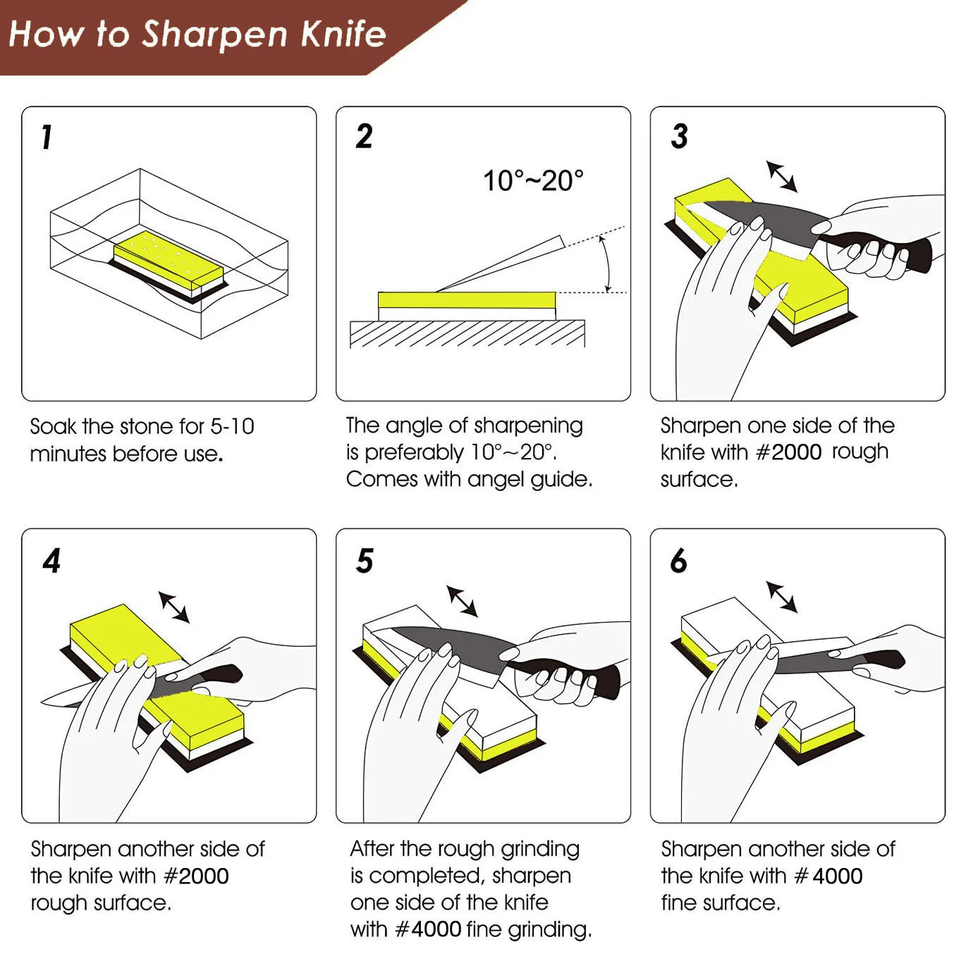 Imagem -05 - Rehoo Double-sided Pedra de Amolar 2000 4000 Malha Mais Almofada de Borracha Antiderrapante Chef Pedra Molhada para Facas Lâminas Waterstone Gadget de Cozinha