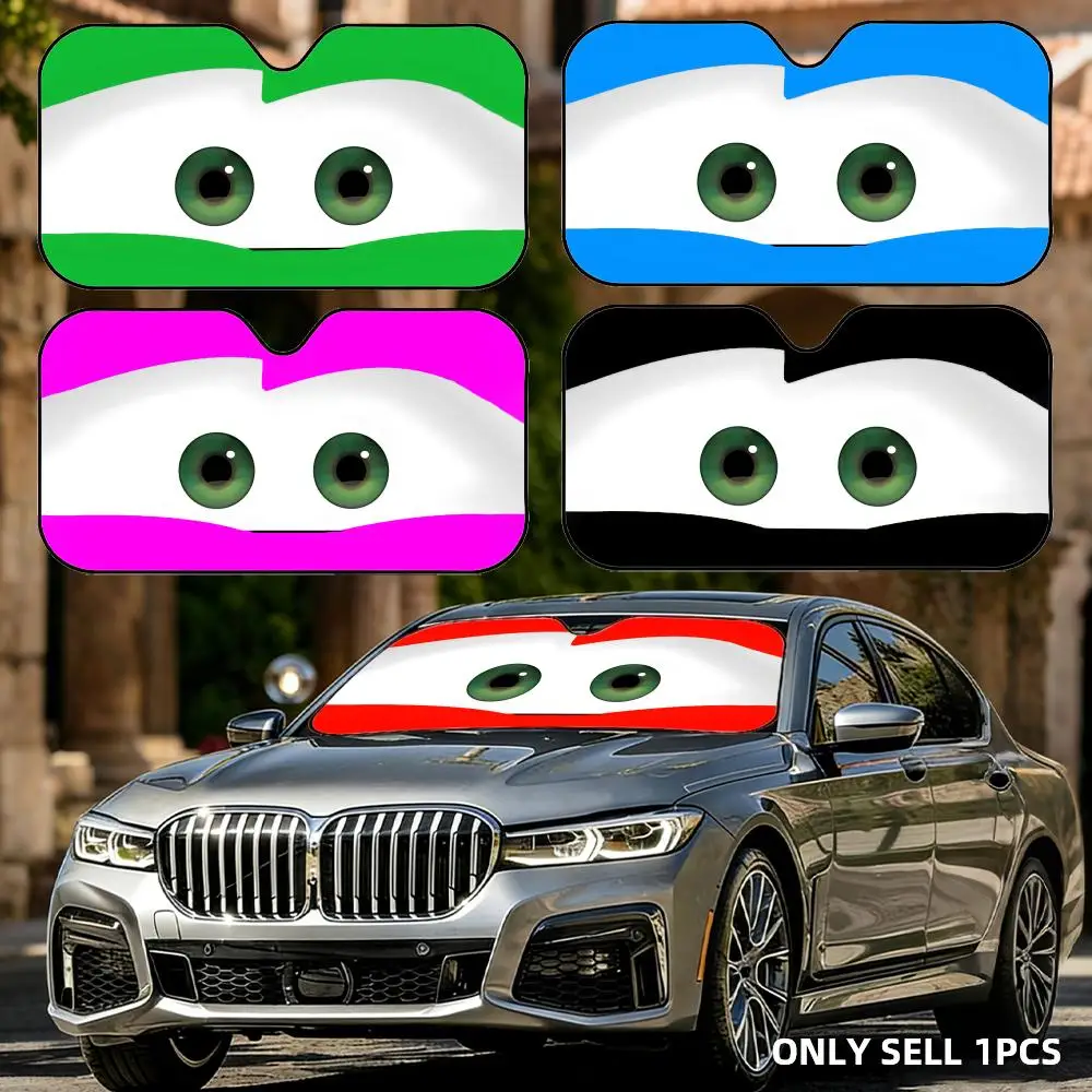 

Anime Car with Cute Eyes Sun Visor Foldable Aluminum Foil Car Windshield Sun Shade - UV Protection & Heat Insulation Visor