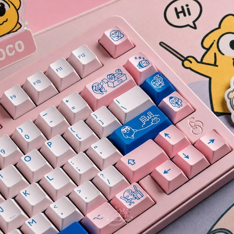 PBTfans Poco R2 Keycaps Set Custom ABS Two/three Color Cherry Profile Keyboard Cap Ergonomic for Mechanical Keyboard Accessories
