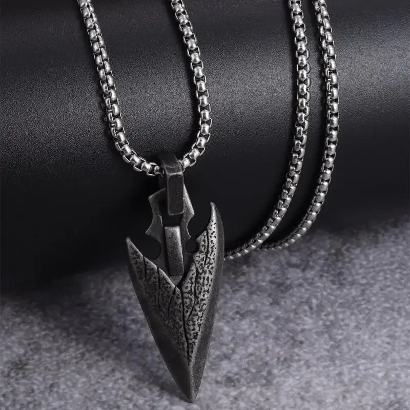 Retro Nordic Mythology Pirate Celtic  Weapon Spearhead Pendant Necklace Charm Men\\'s Hip Hop Cool Trend Jewelry Gift