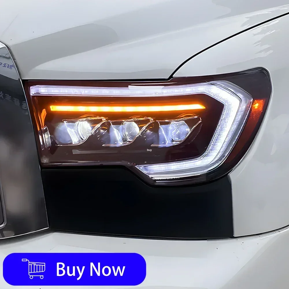 لتويوتا تندرا سيكويا 2007-2013 مجموعة المصابيح الأمامية للسيارات ترقية LED ديناميكية 3 عدسة العارض اكسسوارات المصابيح الأمامية للسيارة #5