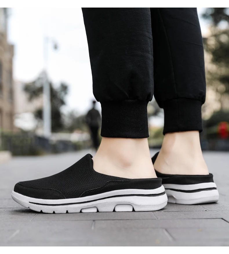 

Summer Breathable Home Indoor Men Thick Bottom Slides Fashion Couple Walking Shoes Chanclas Hombre 2025 Men Slippers