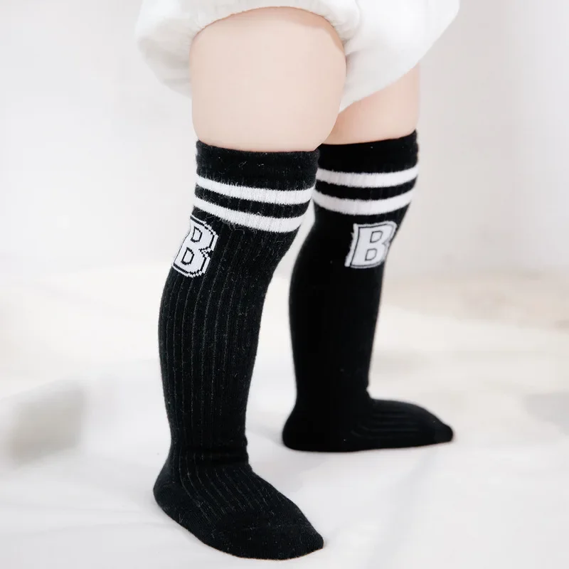 

Letter Print Baby Socks Autumn Winter Stripe Newborn High Sock Soft Warm Baby Girl Boy Long Socks