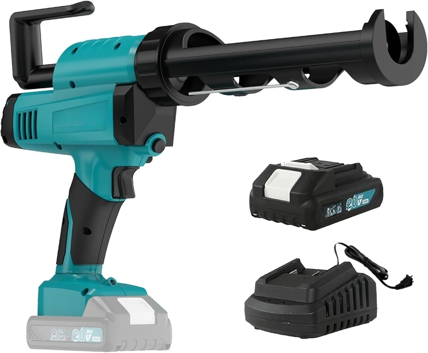 

Electric Caulking Gun Cordless 20V 6 Speed Anti-Drip Max 6500N Force with Battery Charger for 300ml Cartridges