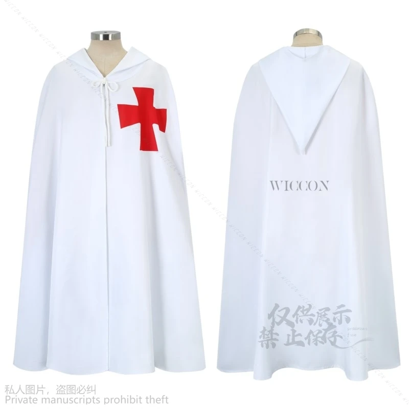 2024 Anime Medieval Warrior Game Retro Roman Empire Cosplay Cloak Temple Knight Cloak Robe Cloak Cosplay Costume Halloween Cape