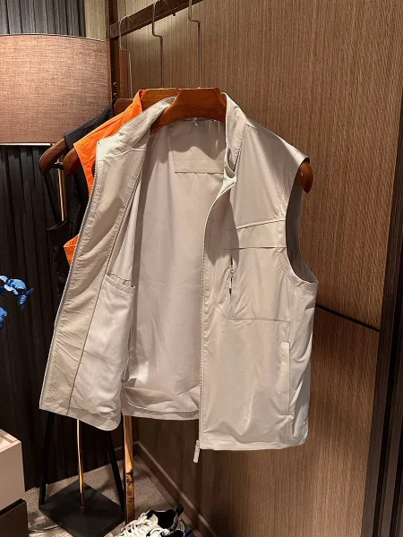 [Soft waxy lightweight luxury goods and fabrics] Spring new simple solid color stand-up collar vest vest