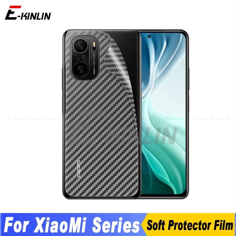 5pcs Carbon Fiber Back Cover Screen Protector Film For Xiaomi Mi 12S 12 12X 11X 11T 11i 11 10i Note 10 Ultra 10T 9T 9 Pro Lite