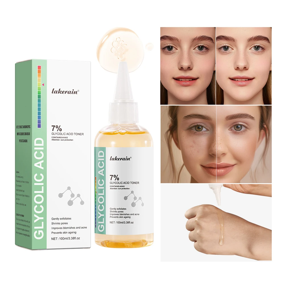 

7% тонизирующий раствор с гликолевой кислотой, средство для удаления акне, подтягивающее, укрепляющее, светящееся средство для ухода за кожей лица, тоник с гликолевой кислотой