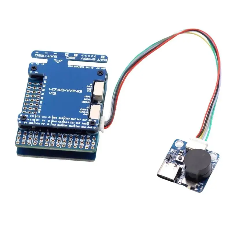 H743 WING V3 FPV Drone Flight Control Board with USB C Buzzer Module for RC Hobbyists DIY Drone Projects