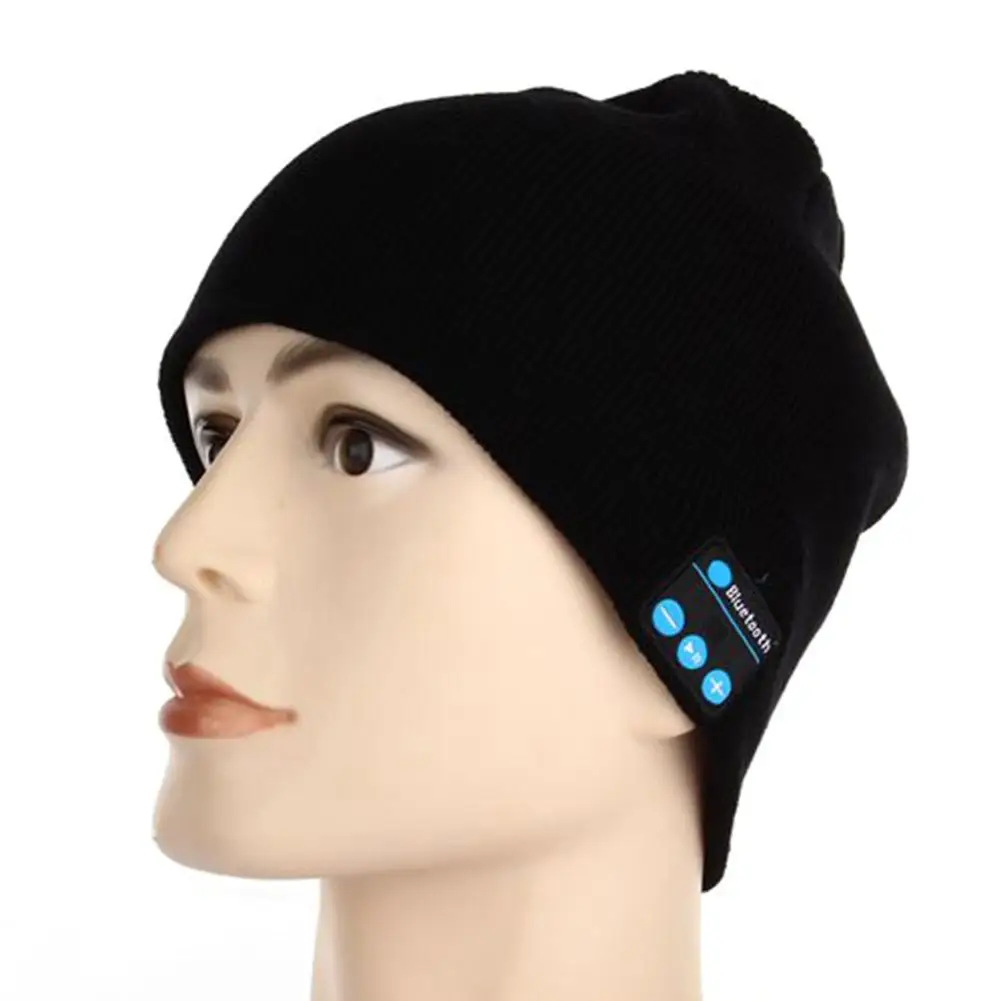 Winter Bluetooth Music Soft Beanie Hat with Stereo Headphone Headset Speaker Wireless Warm Beanie Ski Cap Warm Knitting Beanies