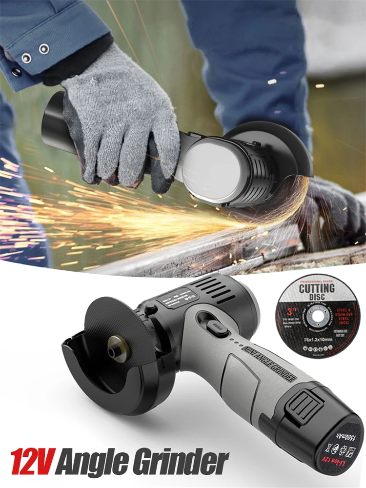 12V Brushless / Brushed Angle Grinder Lithium Battery 15000Rpm Cordless Mini Polishing Machine Diamond Cutting Grinder