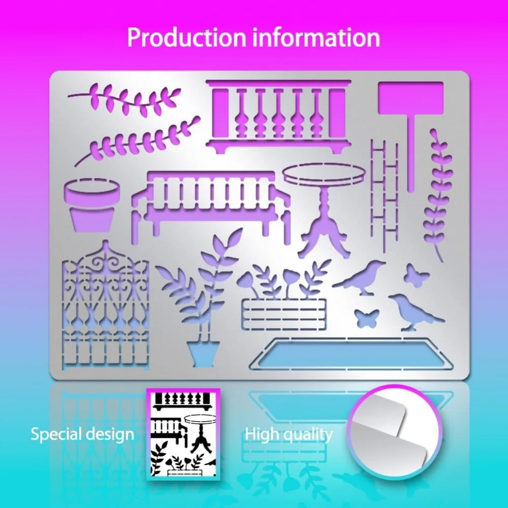 Металлический трафарет для дома, мебель для двора, птица, трафарет из нержавеющей стали, шаблоны, инструмент для журнала, набор для рисования