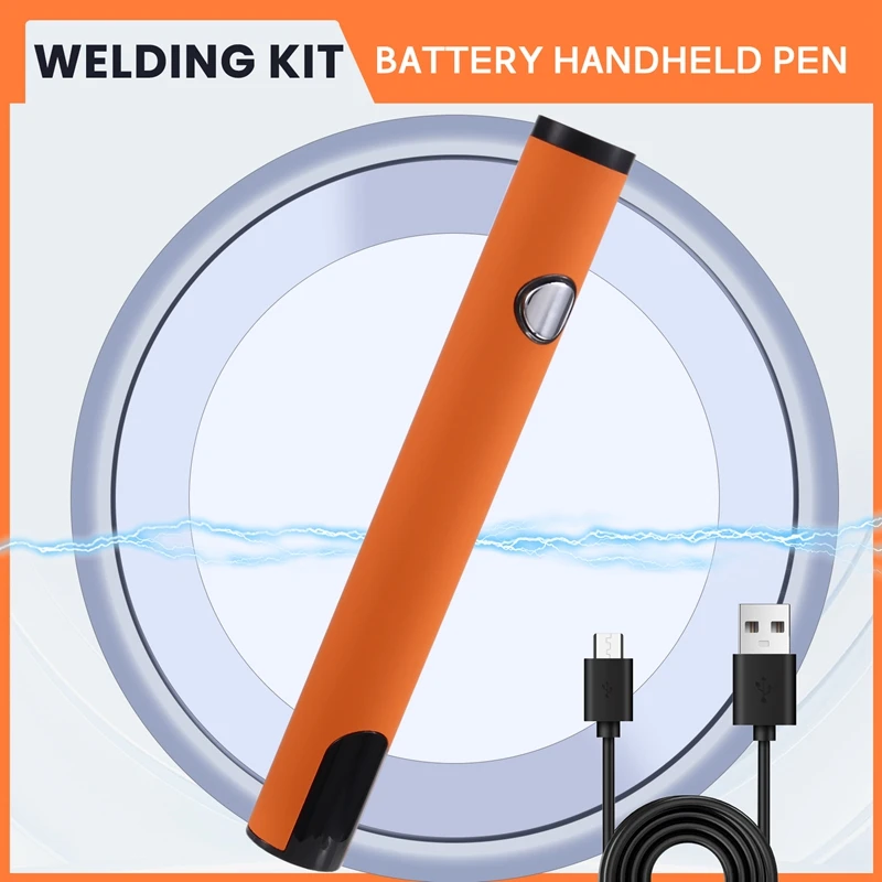 510 Thread Battery Cart Pen Headless Electric Soldering Iron With Adjustable Temperature Mini Soldering Iron Kit Orange