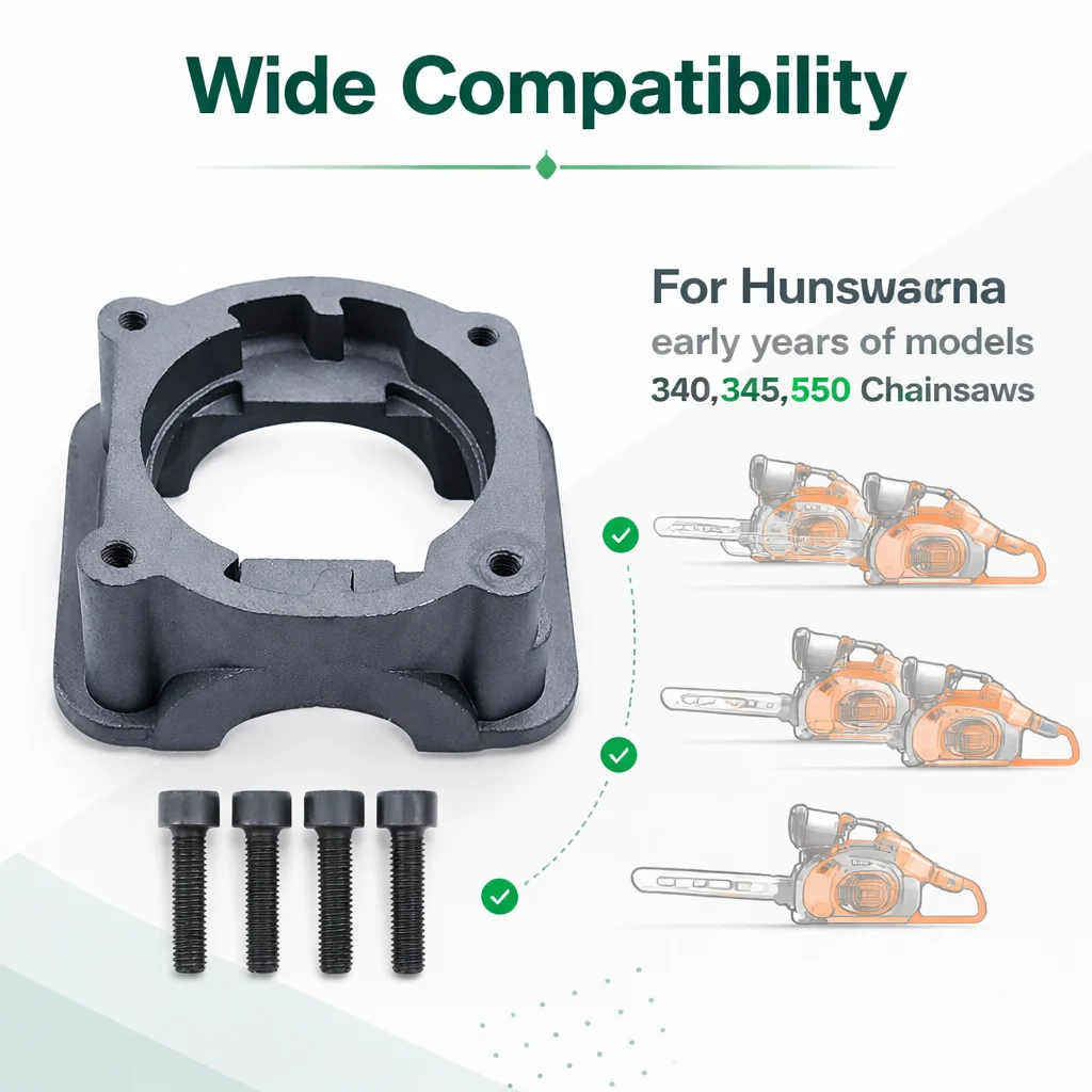 Cylinder Cup Bearing Block Riser Kit with Bolts For Husqvarna 340 345 350 Chainsaw Replacement Parts OEM 537324001 503885901