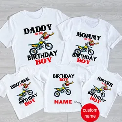 Motochoss Shirt Family Birthday Shirt Matching T-shirt Party Matching Clothes Boys' Clothing Customized Name Cool Motorcycle