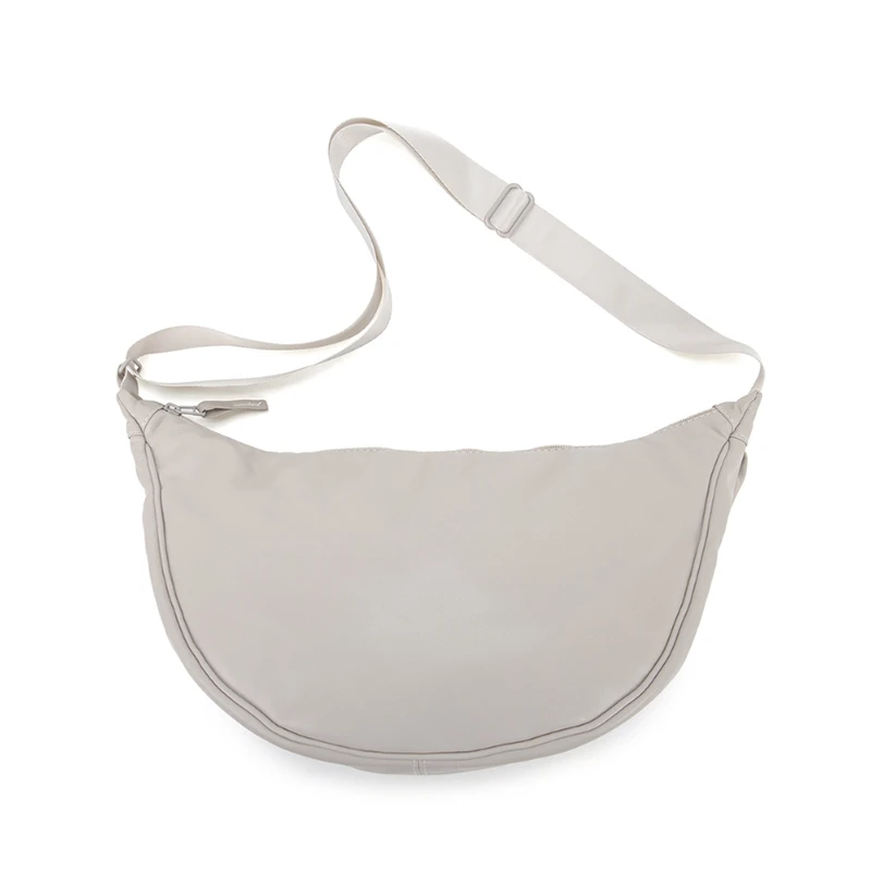 

Artistic Fresh Light Gray Half-moon Lightweight Versatile Commuting Crossbody Bag