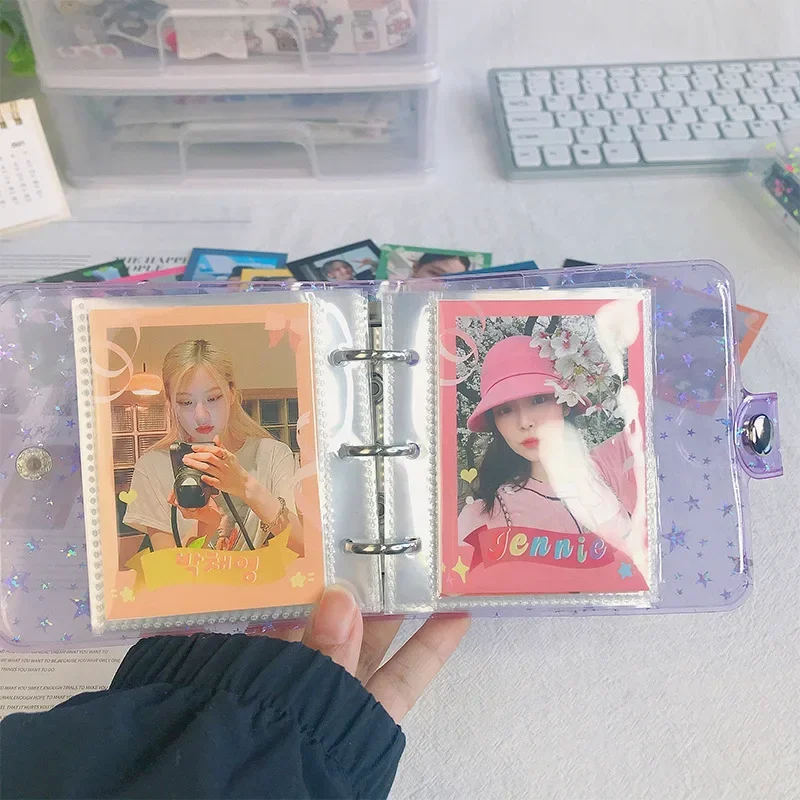 100/200 Pockets Photo Album 3/5 inches Laser Album Photo Holder Business Card Bag Star photocard binder holder instax mini album