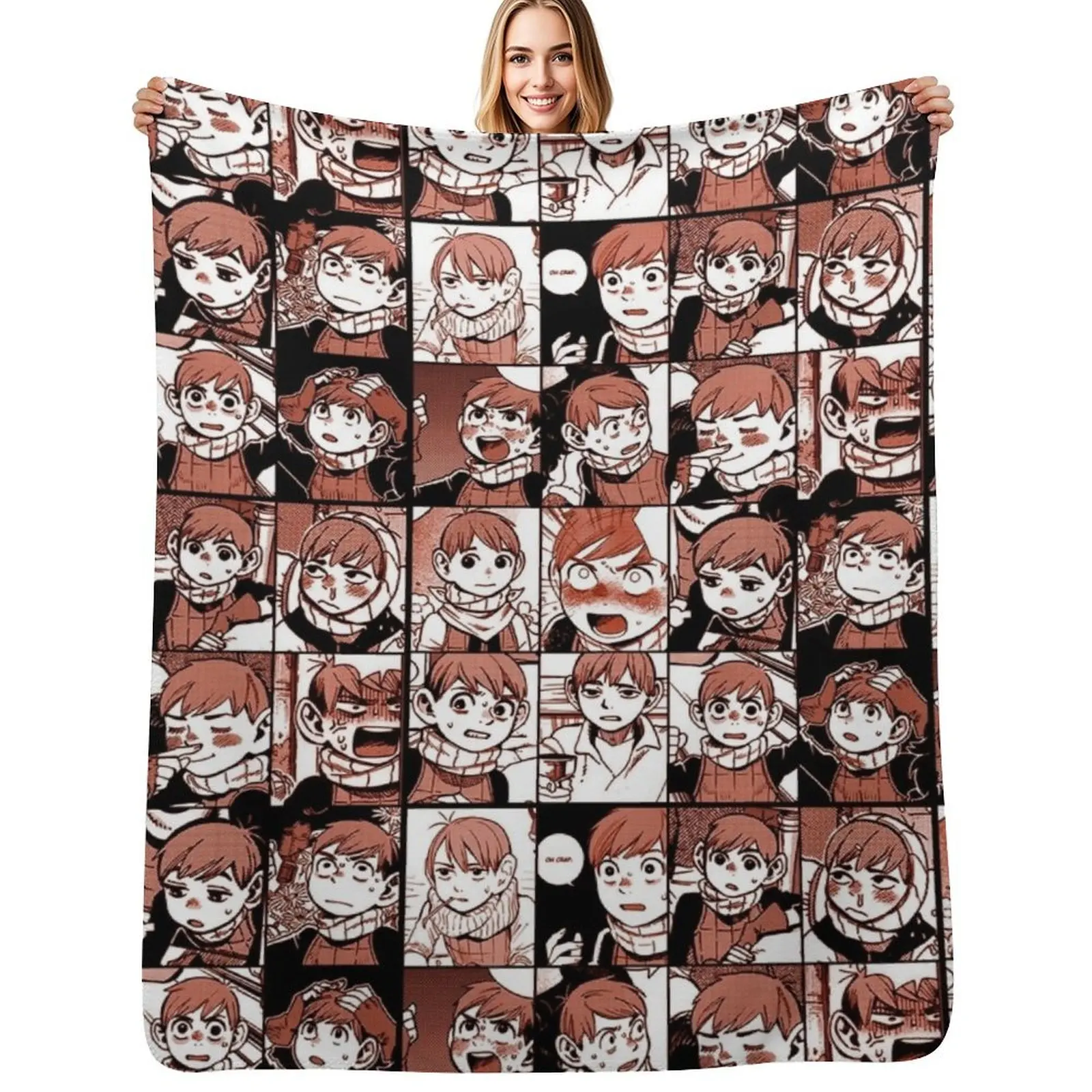 

Chilchuck - Dungeon meshi Manga Panel collage Throw Blanket Cozy Warm Blanket for Bed Room Decor