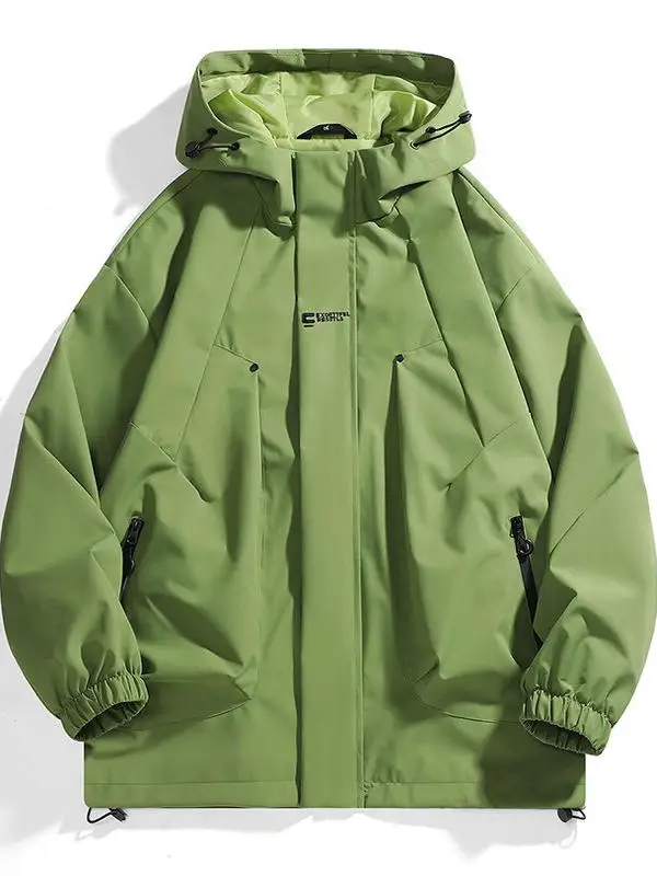 

Новинка 2025, американская мужская куртка с капюшоном, повседневная свободная осенняя верхняя одежда, молодежная модная ветрозащитная одежда из полиэфирного волокна