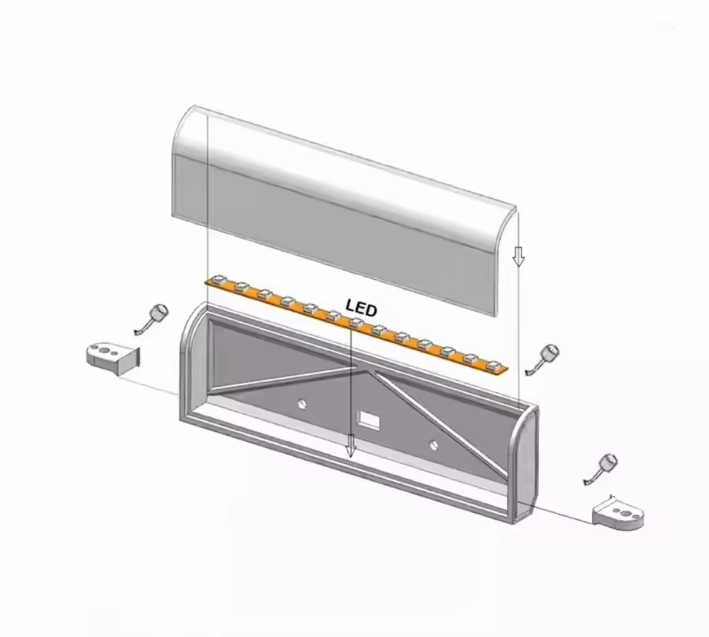 Roof LED Sun Visor Lamp Interior Light Boxes Advertising DX-002 for 1/14 Tamiya RC SCANIAA 770S R620 R730 Trailer Toy Parts