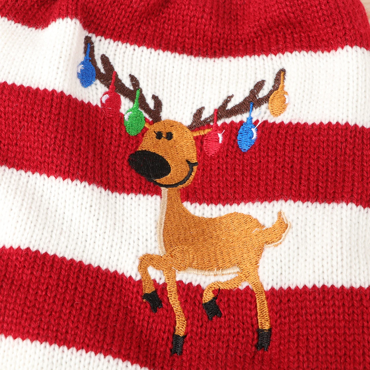 

Xs Red Pet Knit Sweater Festive Elk Pattern Dog Clothes for Winter Warmth Holiday Party Celebration Dog Clothing