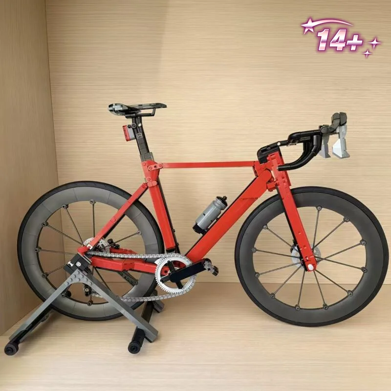 New 1015Pcs Road Racing Bicycle Model Bike Building Block Assemble Puzzle Model For Holiday Ornament Gifts view 3