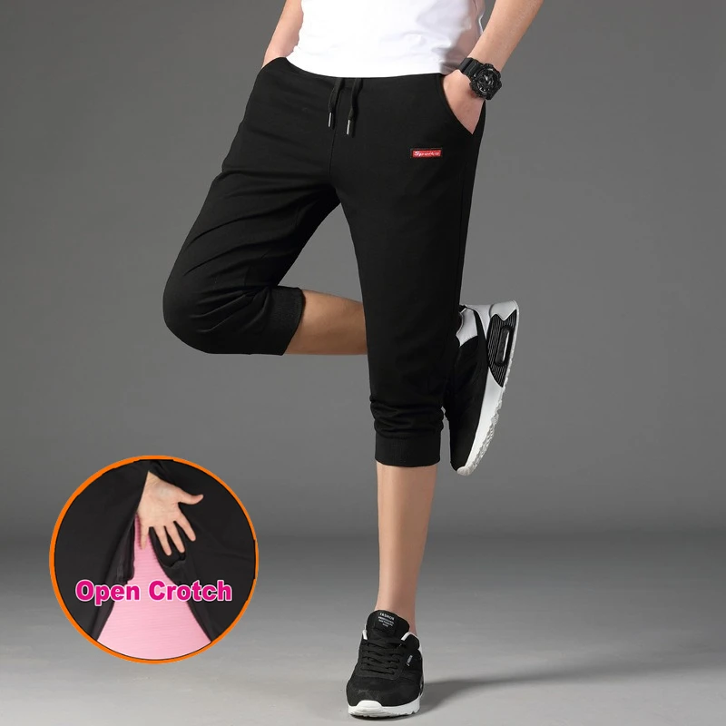 Men's Summer Open Shorts Men's Summer New Men's Cotton Cropped Pants Casual Shorts Thin Sweatpants Breathable Sweat-absorbing