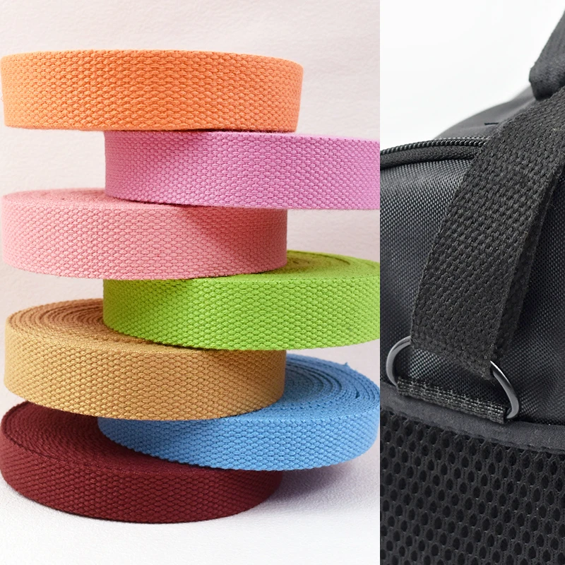 5-10Meters Meetee 38mm Canvas Webbings Ribbon 1.8mm Thick Cotton Webbing Strap Belt DIY Bag Garment Band Sewing Accessories