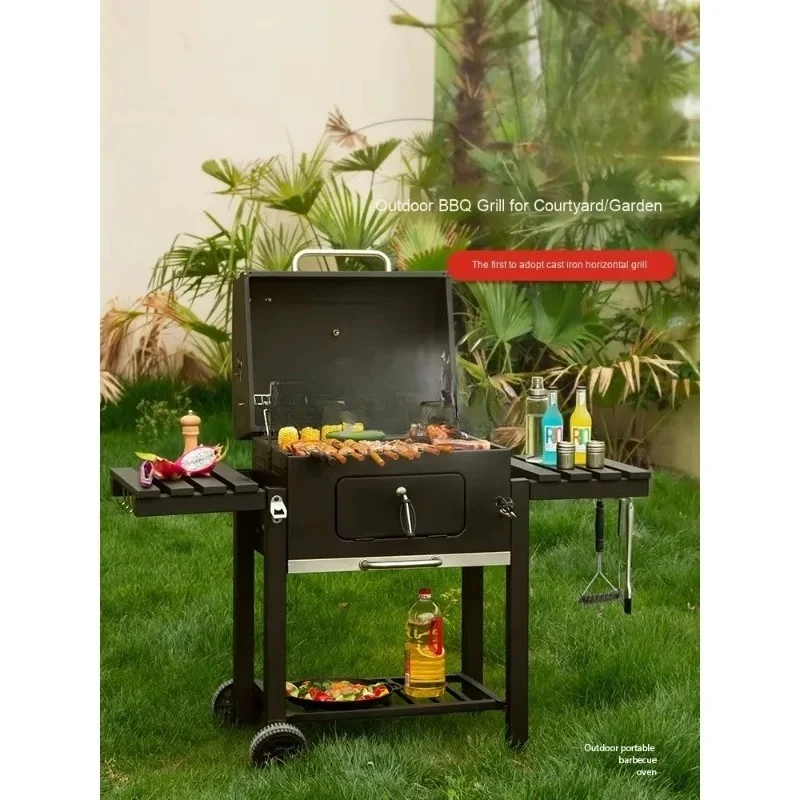 Modern American Style Large BBQ Grill Household Metal Charcoal Oven Quick Ignition  For  B&B  Courtyard  Outdoor  Party  Cooking