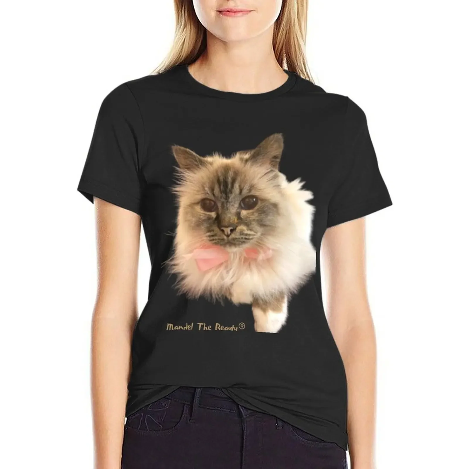 

Футболка Birman Cat MandelTheBeauty, топы больших размеров, простая футболка для женщин