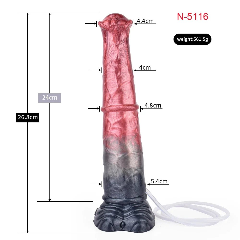 FAAK Silicone Ejaculation Horse Dildo With Sucker Multi Color Spray Liquid Function Fantasy Squirting Penis Sex Toys For Women