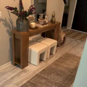 Log entranc e cabinet Solid wood en trance table Home designer Retro entra nce foyer entrance table Japanese-style wabi cabinet