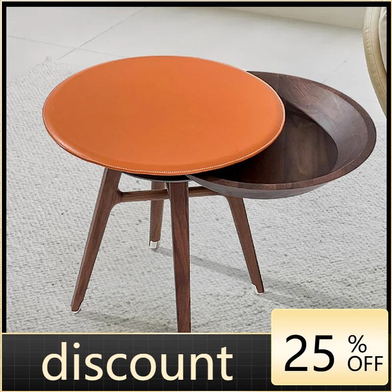 LTT Italian light luxury solid wood edge few living room multi-functional sofa small side table bedroom bedside table