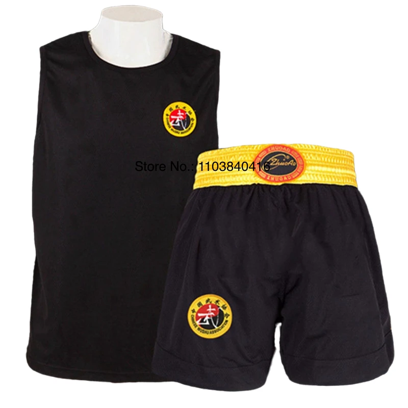 Pantalones cortos de boxeo Sanda Wushu, uniforme Muay Thai, camiseta MMA, hombres, mujeres, niños, niñas, pantalones cortos de Kickboxing de combate gratis