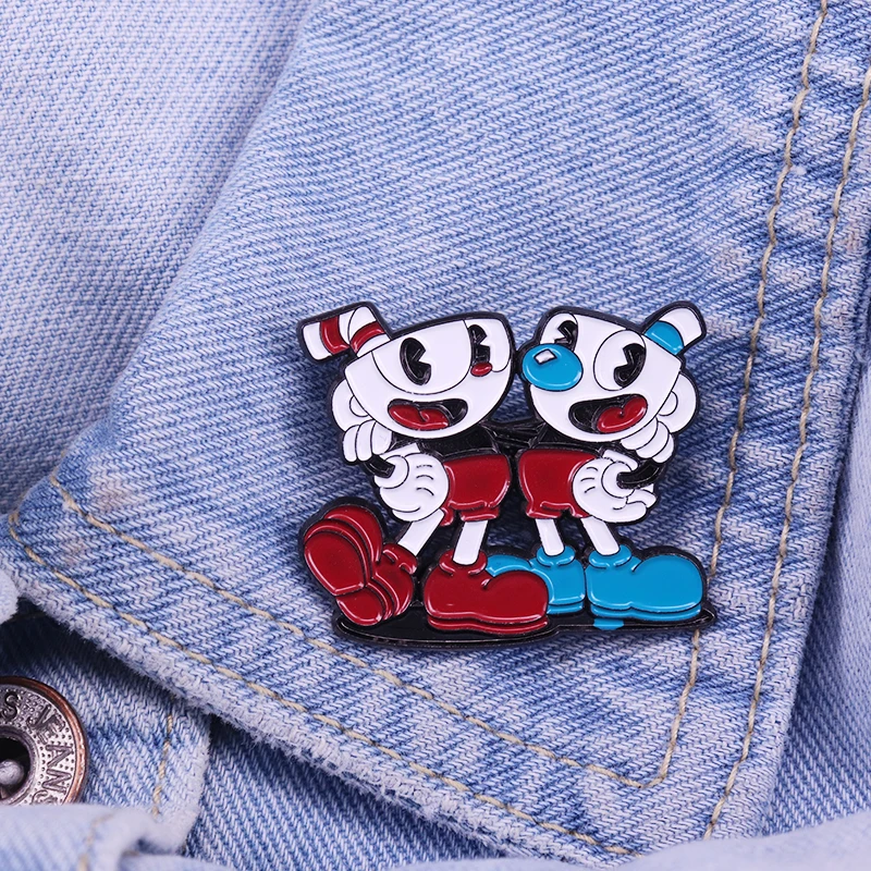 Game Cuphead Mugman Metal Pin Badge Chestpin Brooch Costume Accessories