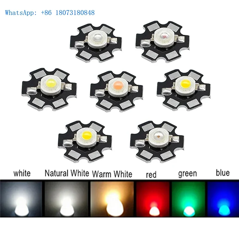 

Warm White Blue Green Red Yellow Orange Led Diode Lamp Light With PCB aluminum radiators High Power Chip Beads 1w 3w 5w Led