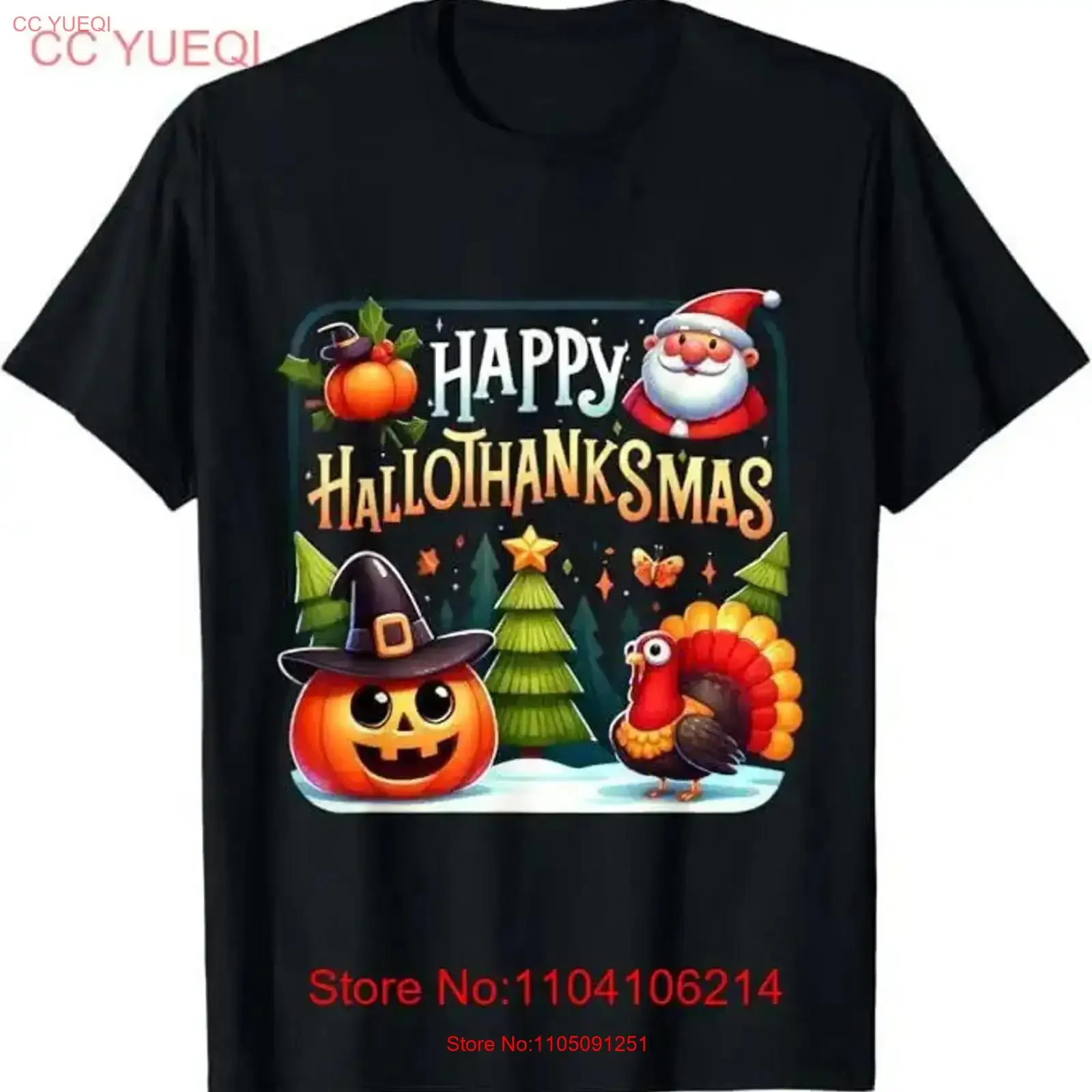 

Хэллоуин, День Благодарения, Рождество, счастливый HalloThanksMas, футболка, винтажный стираный повседневный топ для повседневной носки, растянутый