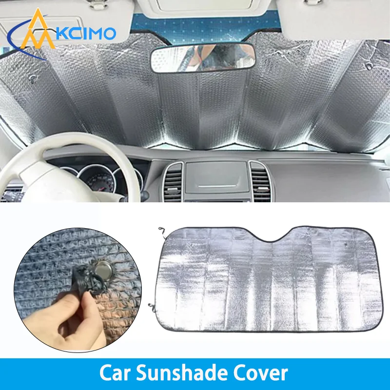 Universal Foldable Aluminum Foil Windshield Sun Visor, Reflective UV Blocking Heat Isolation Sun Shield Pad, Car Interior