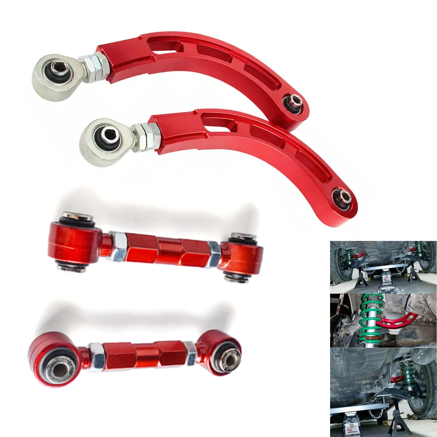 tuning  performance For 02-06 LANCER SPHERICAL BEARING ADJUSTABLE REAR CAMBER ARM + TOE SET