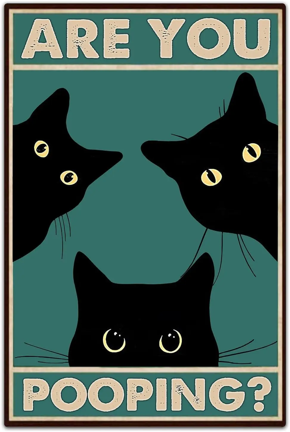 Black Cat Are You Pooping Funny Tin Signs Bathroom Toilet Wall Decor -aluminum sign